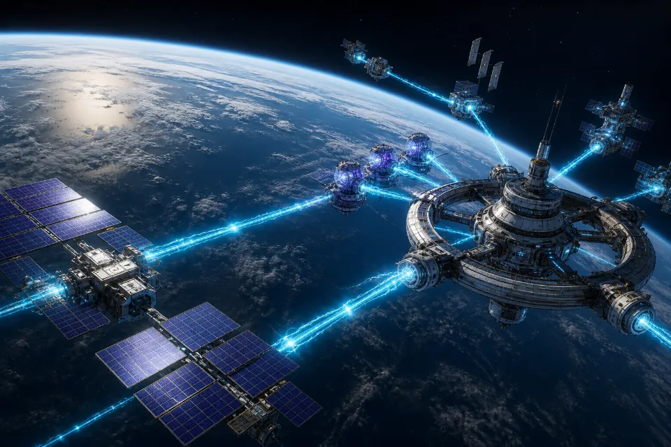 Realistic orbital Energy production network in Planet Clicker